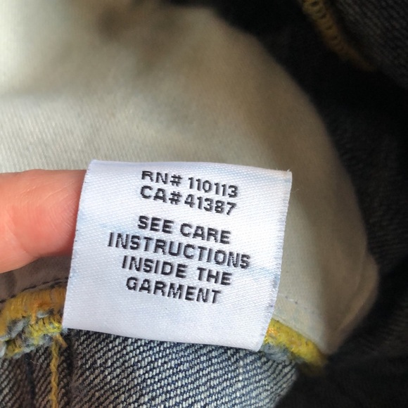 Rock & Republic Y2k 2000s Dark Wash Neon Yellow Low Rise Cropped Jeans Capris 28 - Picture 9 of 10